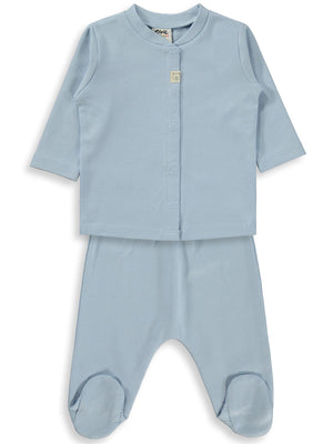 Civil Baby Düz 1-6 Ay Pijama Takımı - Mavi