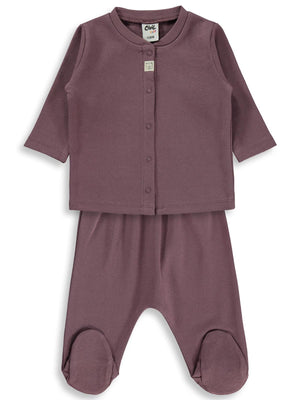 Civil Baby Düz 1-6 Ay Pijama Takımı - Kahve