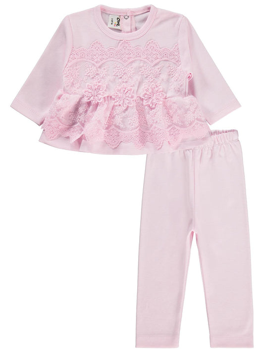 Civil Baby Fırfır Tüllü 3-12 Ay Takım - Pembe