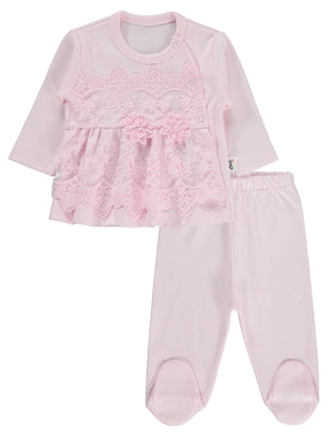 Civil Baby Fırfır Tüllü 1-9 Ay Pijama Takımı - Pembe