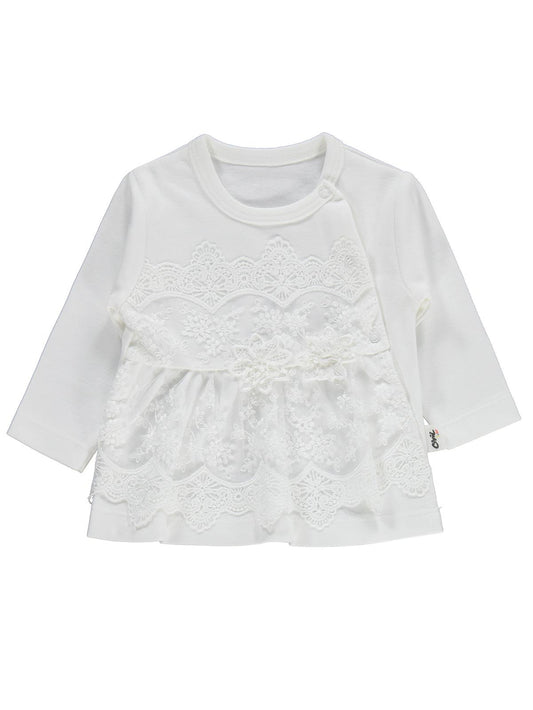 Civil Baby Fırfır Tüllü 1-9 Ay Pijama Takımı - Ekru