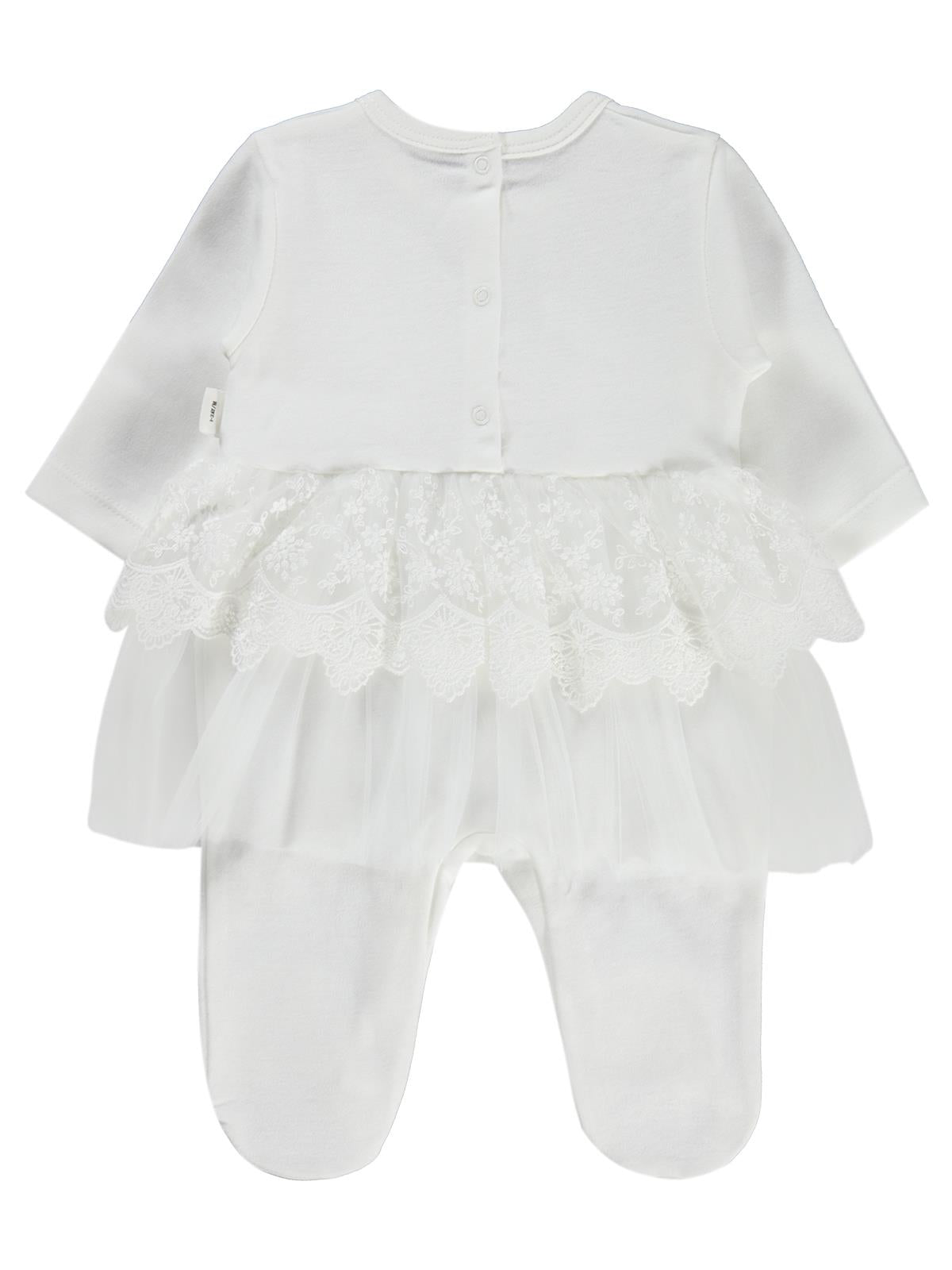 Civil Baby Fırfır Tüllü 1-9 Ay Tulum - Ekru
