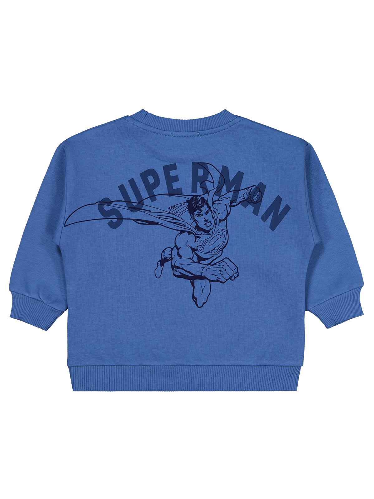 Superman Logo Baskılı 2-5 Yaş Sweatshirt - Mavi