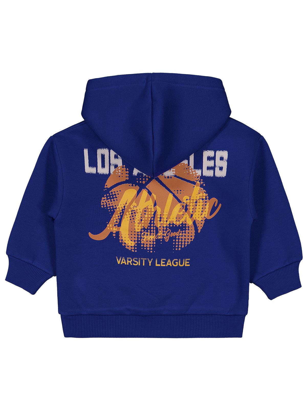 Civil Erkek Çocuk Los Angeles Baskılı Sweatshirt | 3 İp Uzun Kol | Okul Kreş ve Günlük Kullanım - Mavi