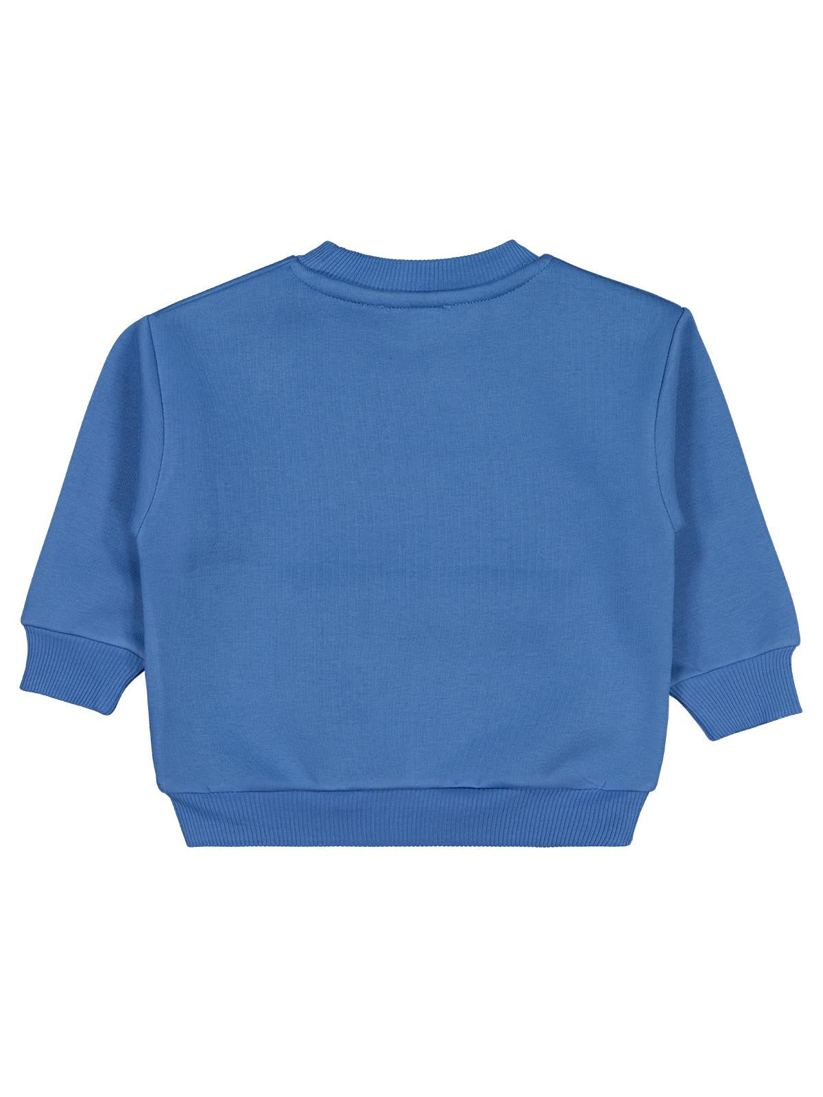 Civil Erkek Çocuk Üç Kafadar Baskılı-Nakışlı Sweatshirt | 3 İp | Okul Kreş ve Günlük Kullanım - Mavi