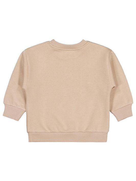 Civil Erkek Çocuk Bear Baskı-Nakışlı Sweatshirt | 3 İp Uzun Kol | Okul Kreş ve Günlük Kullanım - Bej