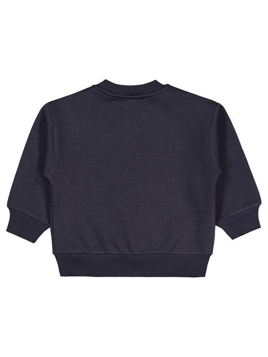 Civil Erkek Çocuk Monster Basklı Sweatshirt | 3 İp Uzun Kol | Okul Kreş ve Günlük Kullanım - Gri