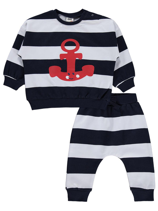 Civil Baby Çapa Baskılı 6-18 Ay Takım - Lacivert