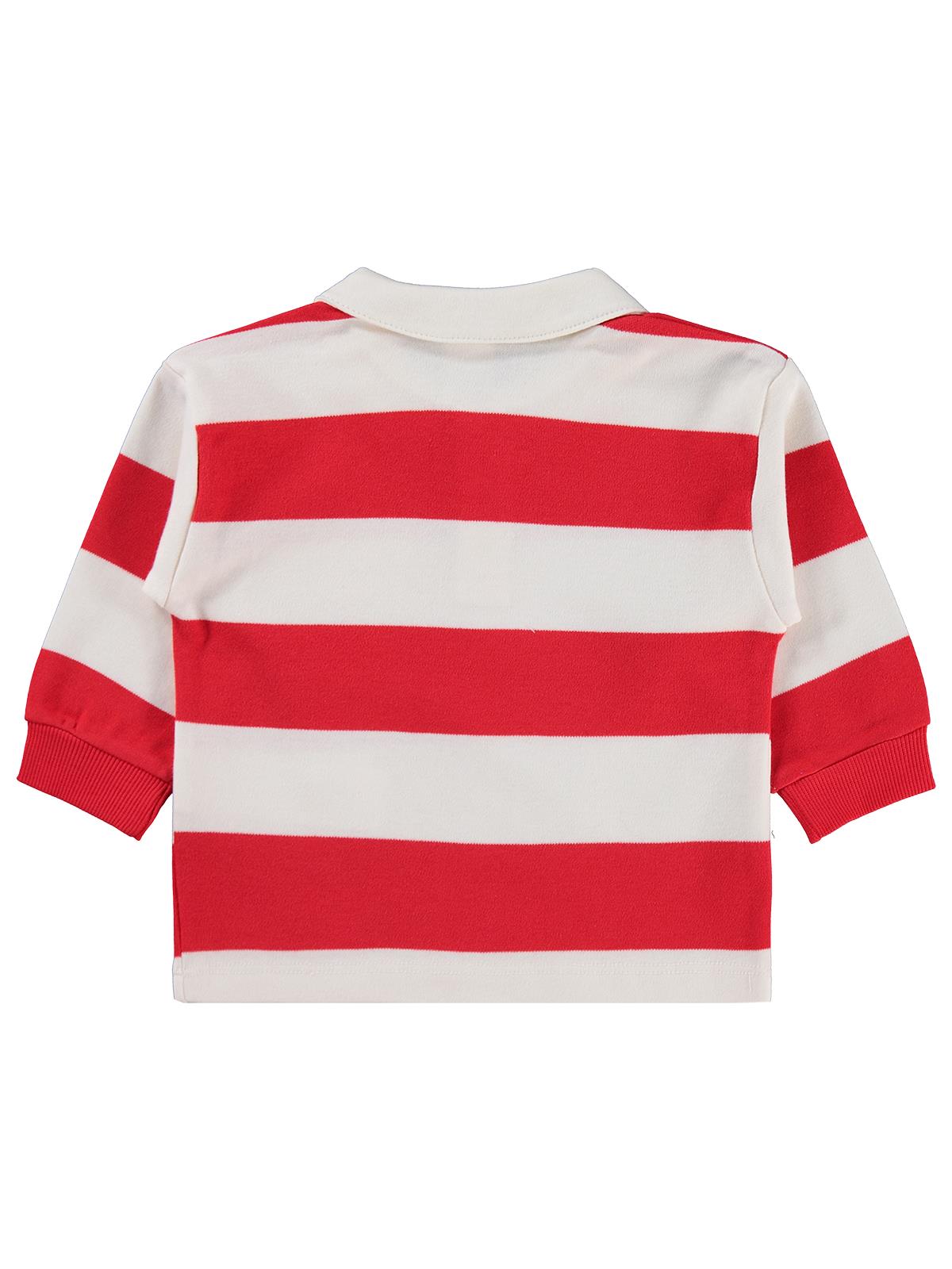 Civil Baby Çizgili 6-18 Ay Sweatshirt - Kırmızı