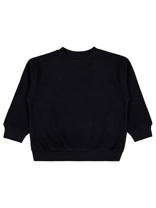 Civil Boys Erkek Çocuk Basic Selanik Sweatshirt | Selanik Uzun Kol | Okul Kreş ve Günlük Kullanım - Siyah