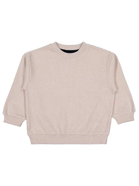 Civil Boys Erkek Çocuk Basic Selanik Sweatshirt | Selanik Uzun Kol | Okul Kreş ve Günlük Kullanım - Bej