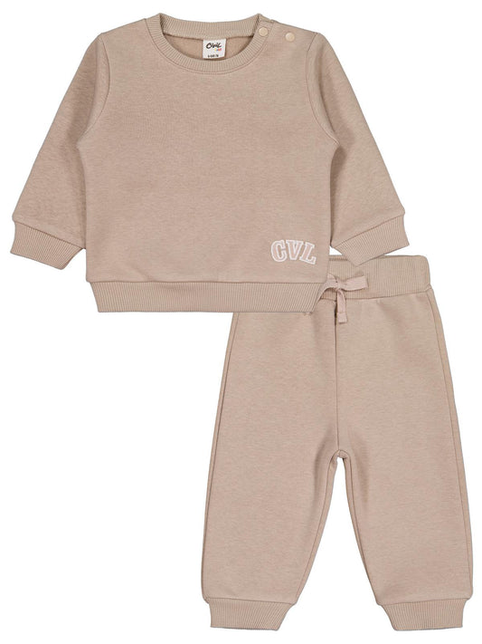 Civil Baby Cvl Nakışlı 6-18 Ay Takım - Bej
