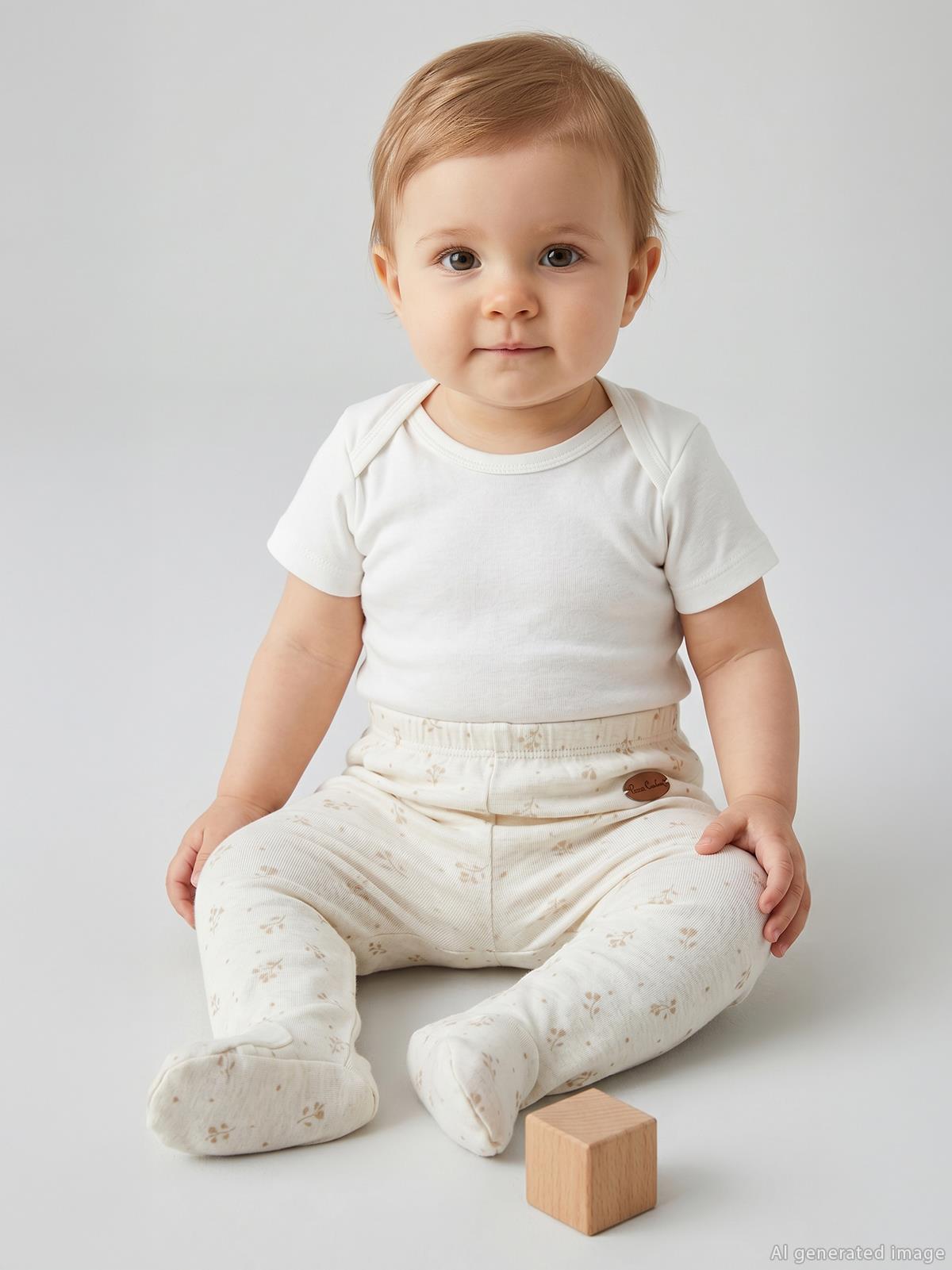 Pierre Cardin Çiçek Empirme Patikli 1-9 Ay Tek Alt Bebe - Ekru
