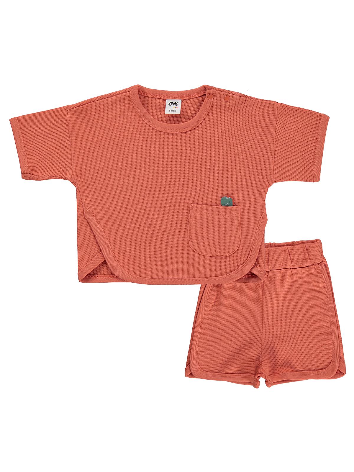 Civil Baby Cepli Basic 6-18 Ay Takım - Turuncu