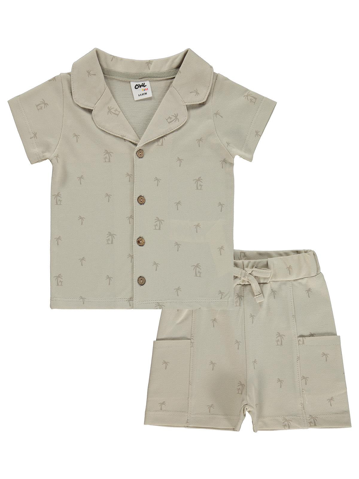 Civil Baby Palmiye Empirmeli 6-18 Ay Takım - Bej