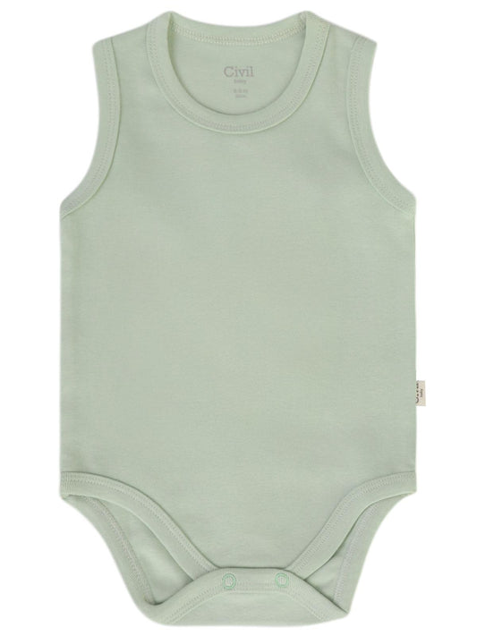 Civil Baby 3'lü Düz Sıfır Kol 3-36 Ay Çıtçıtlı Badi - Bej
