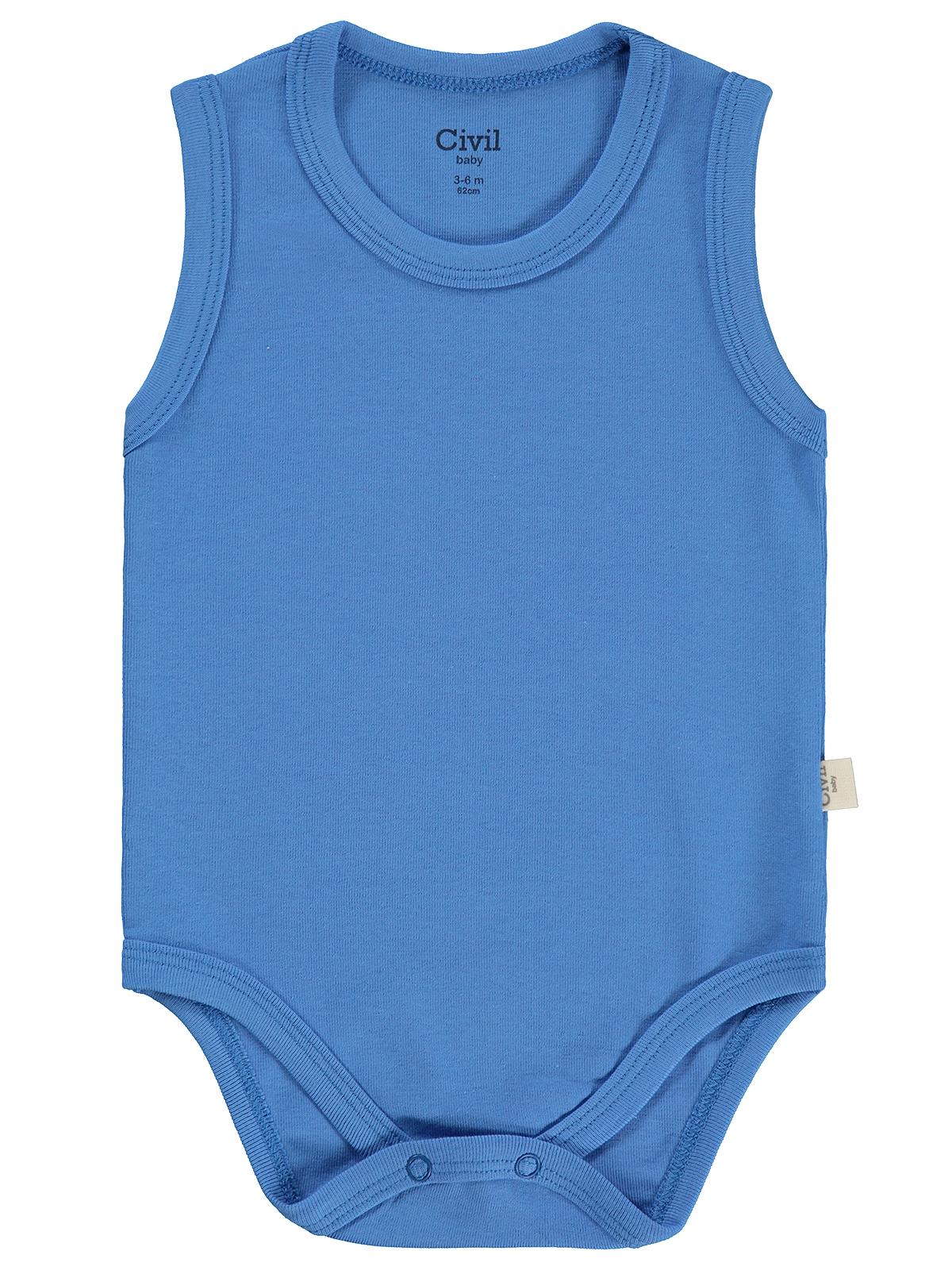 Civil Baby 3'lü Düz Sıfır Kol 0-36 Ay Çıtçıtlı Badi - Turuncu