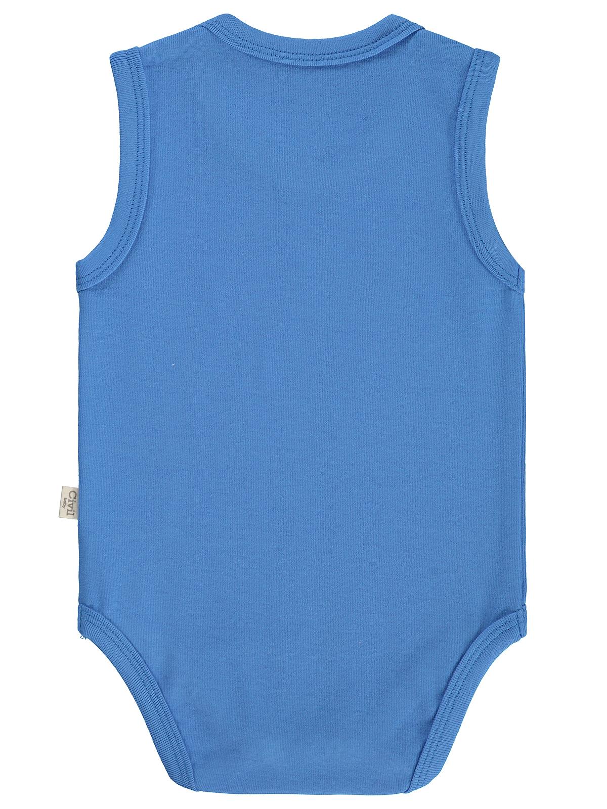 Civil Baby 3'lü Düz Sıfır Kol 0-36 Ay Çıtçıtlı Badi - Turuncu