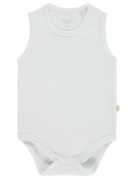 Civil Baby 3'lü Düz Sıfır Kol 3-36 Ay Çıtçıtlı Badi - Turuncu