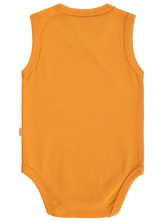 Civil Baby 3'lü Düz Sıfır Kol 3-36 Ay Çıtçıtlı Badi - Turuncu