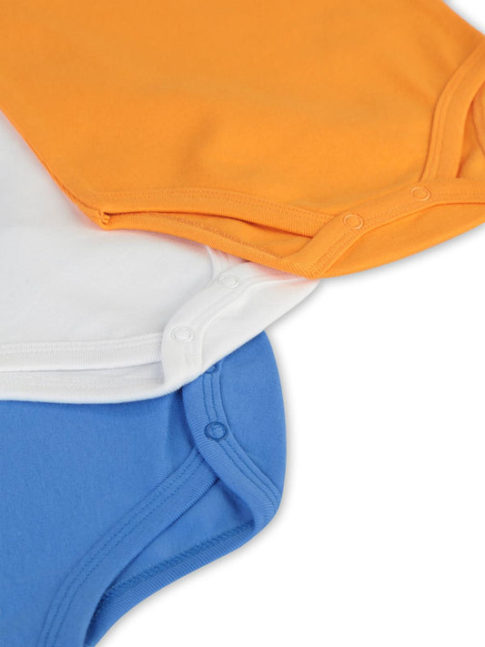 Civil Baby 3'lü Düz Sıfır Kol 3-36 Ay Çıtçıtlı Badi - Turuncu