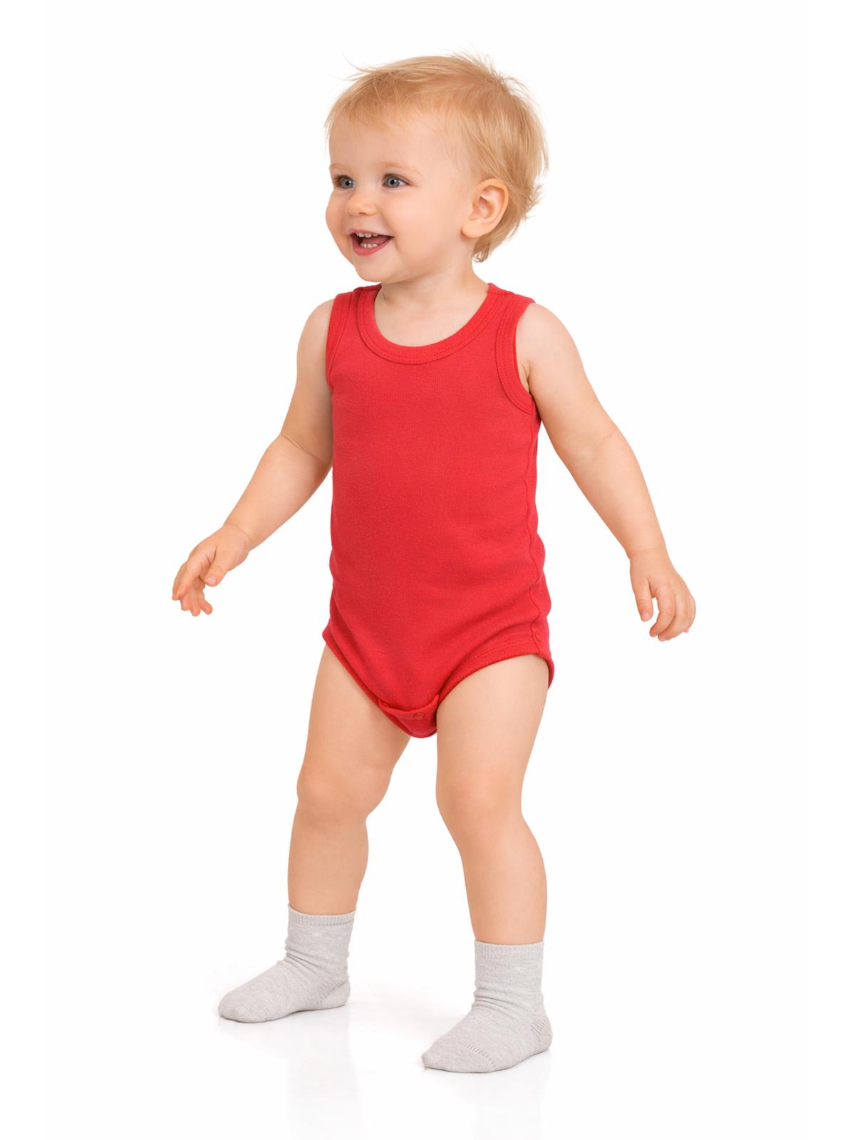 Civil Baby 3'lü Düz Sıfır Kol 0-36 Ay Çıtçıtlı Badi - Kırmızı