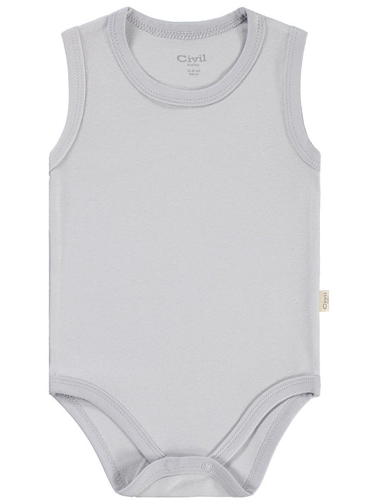 Civil Baby 3'lü Düz Sıfır Kol 3-36 Ay Çıtçıtlı Badi - Pembe