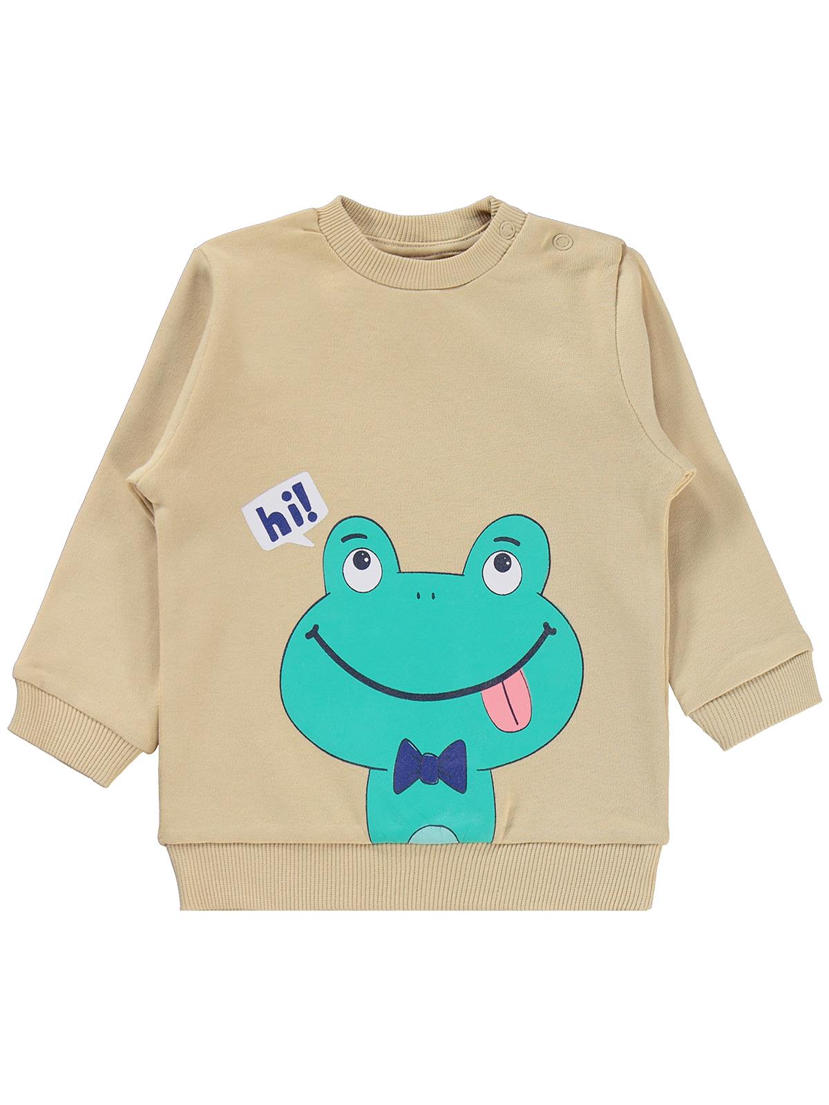 Civil Baby Erkek Bebek Kurbağa Baskılı 6-18 Ay Takım - Sarı