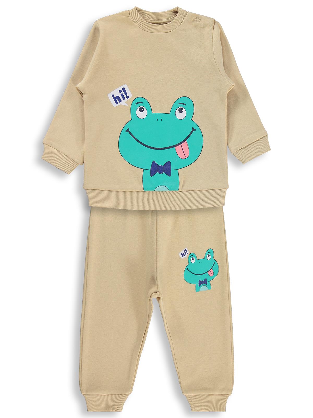 Civil Baby Erkek Bebek Kurbağa Baskılı 6-18 Ay Takım - Sarı