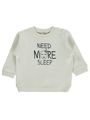 Civil Baby Need More Sleep Baskılı 6-18 Ay Sweatshirt - Fil Dişi