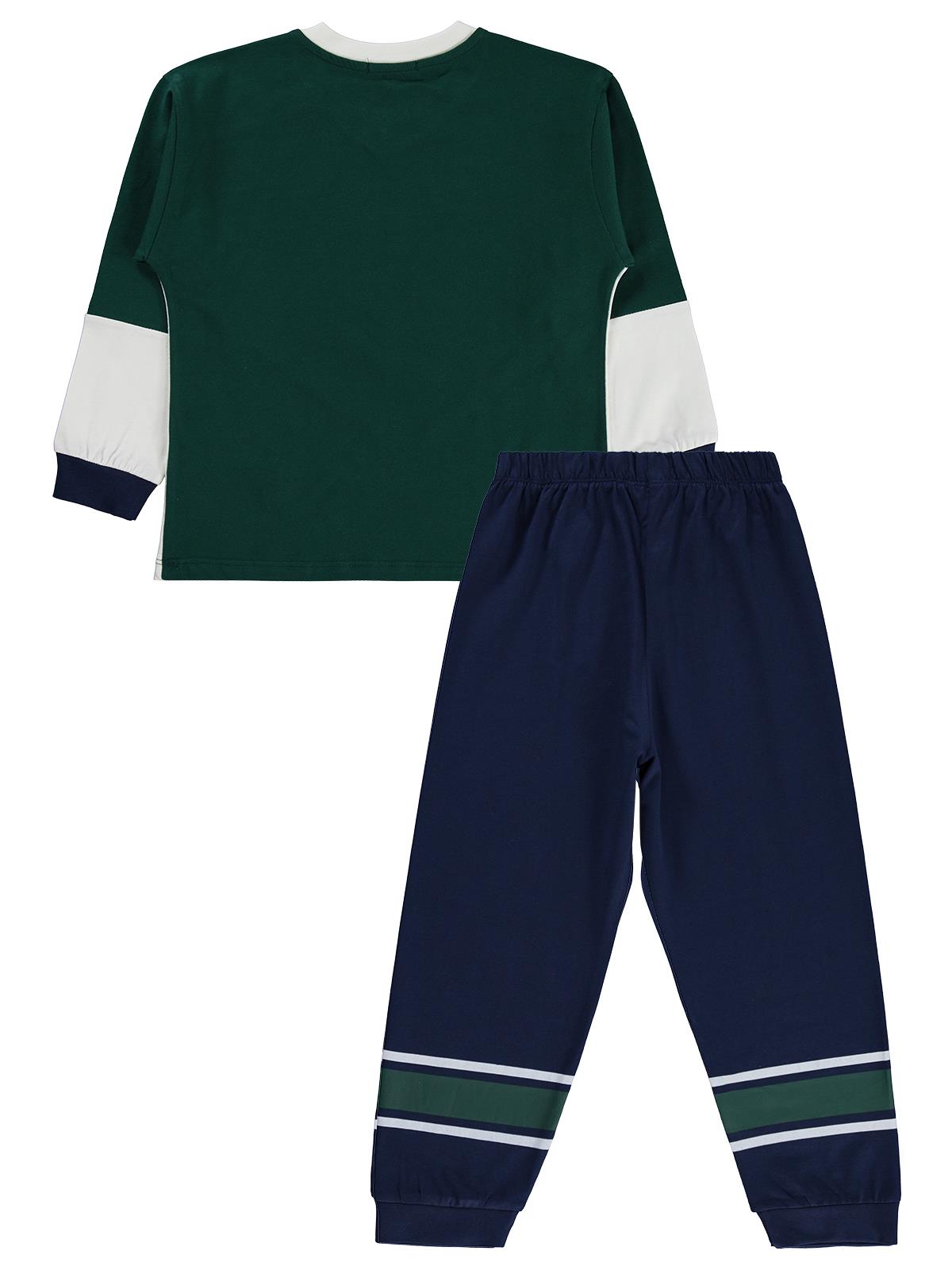 Civil Boys Baseball Baskılı 6-9 Yaş Pijama Takımı - Yeşil