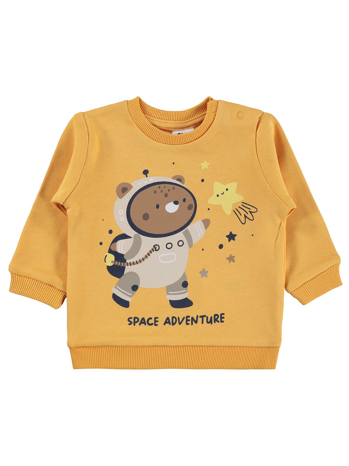 Civil Baby Astronot Baskılı 6-18 Ay Sweatshirt - Hardal