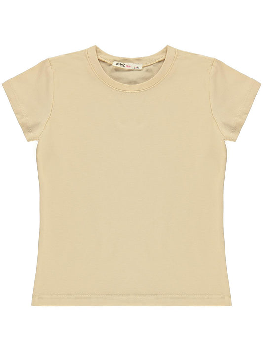 Civil Girls Basic 2-5 Yaş Tişört - Bej