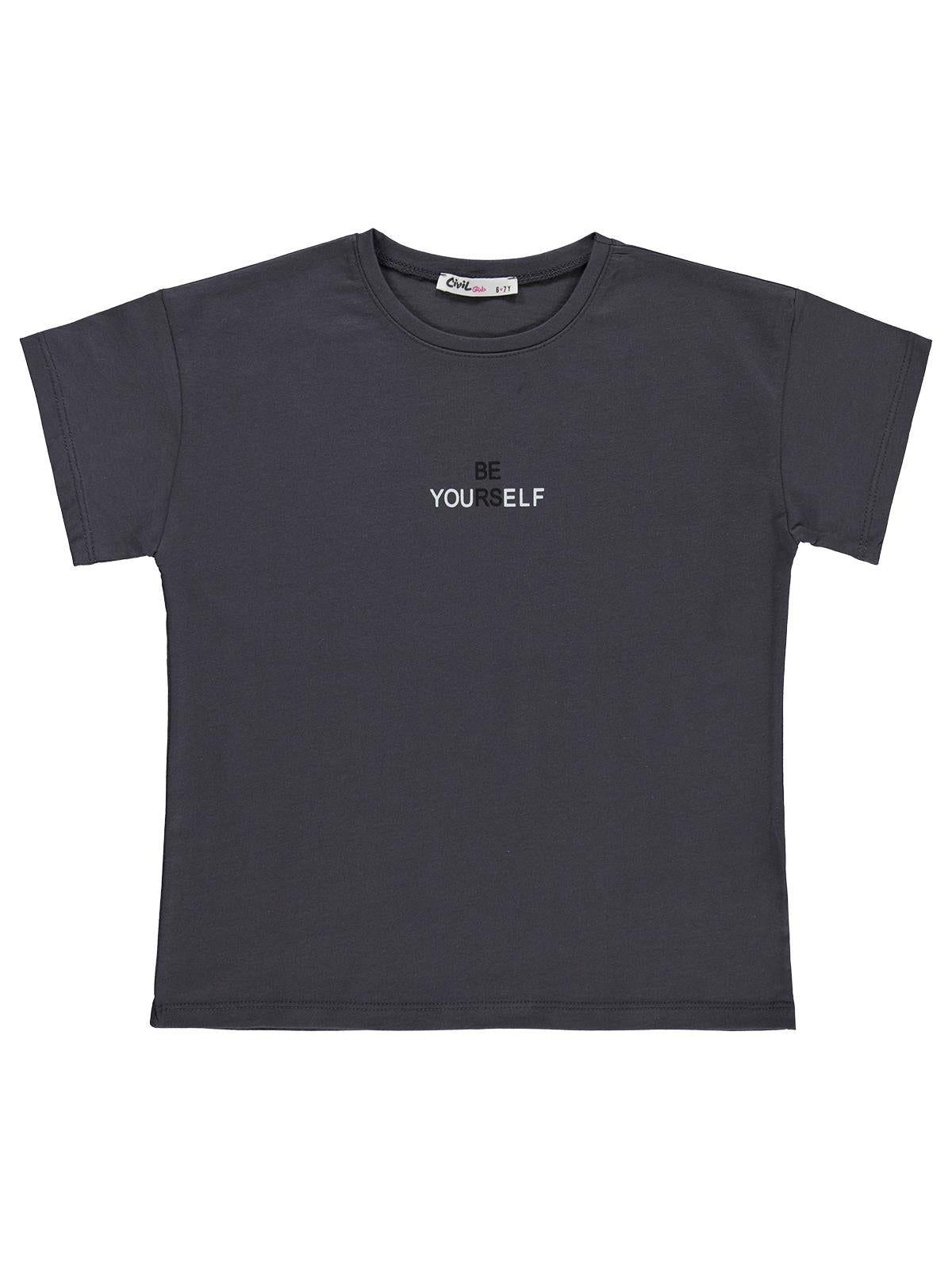 Civil Girls 6-9 Yaş Tişört - Gri