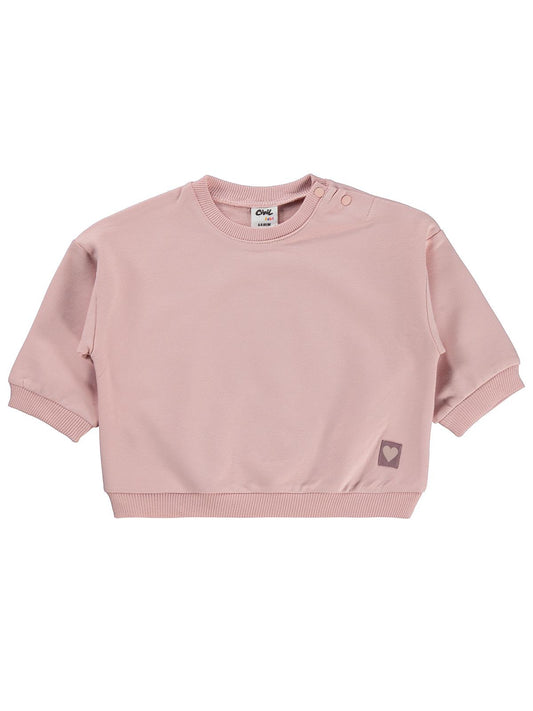 Civil Baby Civil Basic Kalp Etiketli 6-18 Ay Sweatshirt - Pembe