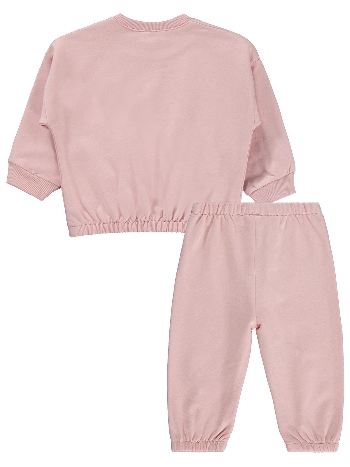 Civil Baby Kız Bebek Düz Basic Kalpli 6-18 Ay Takım - Pembe