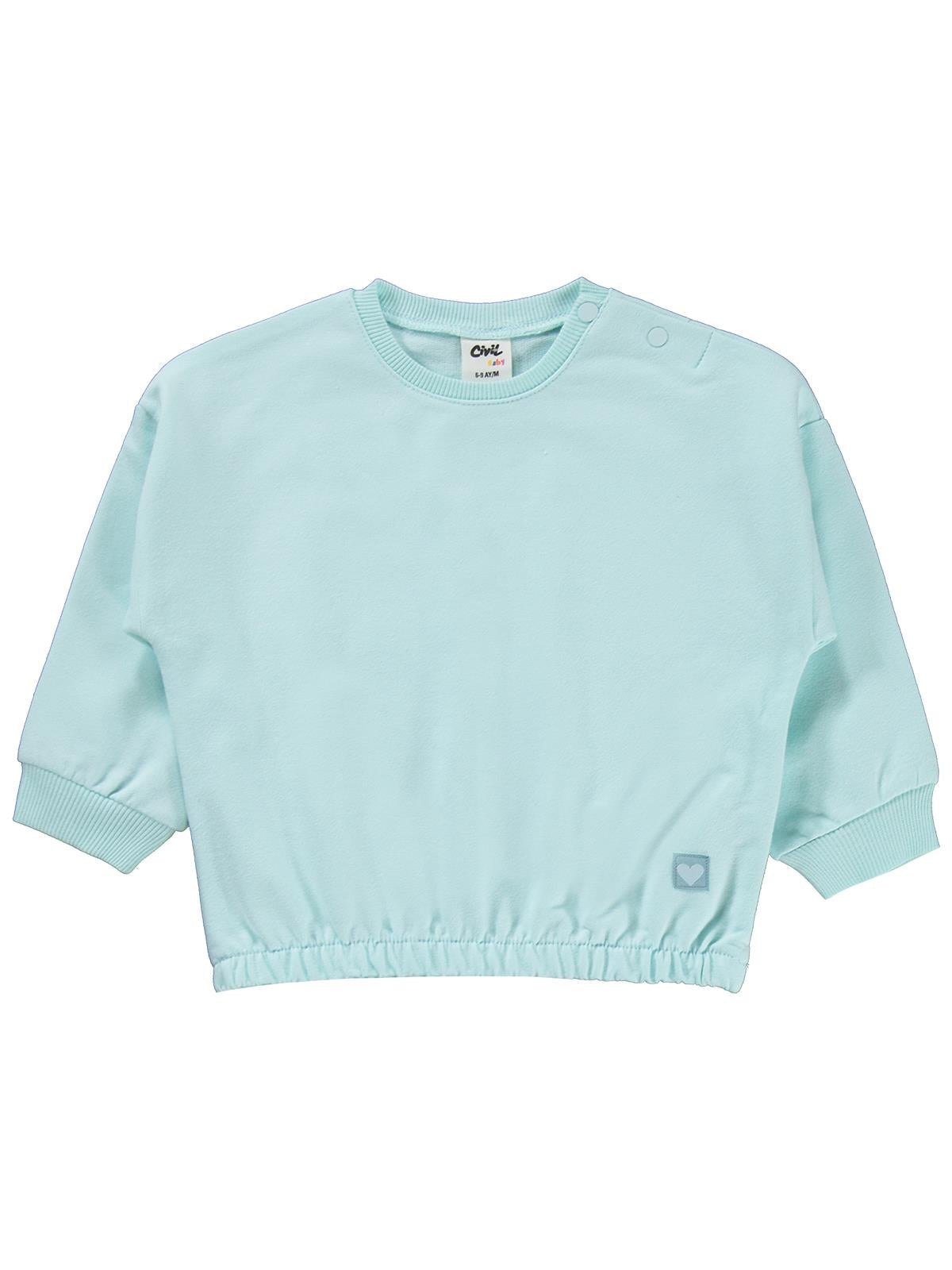 Civil Baby Kız Bebek Düz Basic Kalpli 6-18 Ay Takım - Yeşil