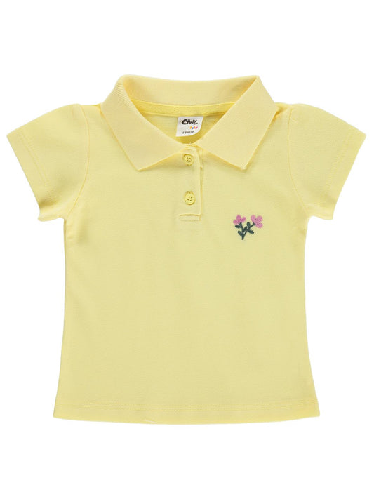 Civil Baby Çiçek Nakışlı Basic 6-18 Ay Tişört - Sarı