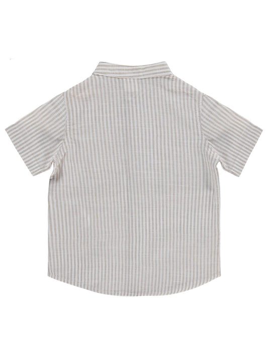 Civil Baby Çizgili 6-18 Ay Gömlek - Kahverengi