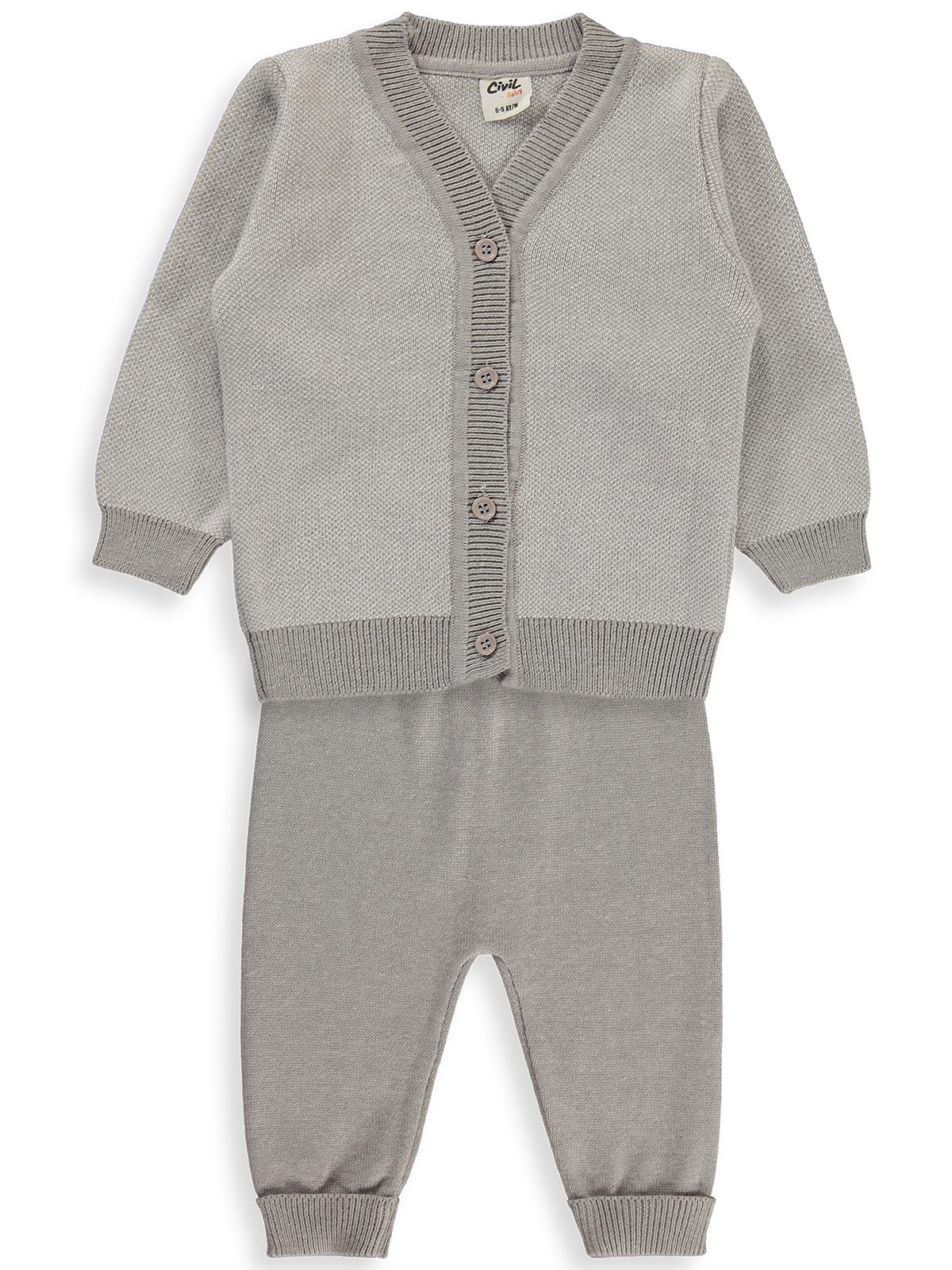 Civil Baby Hırkalı 6-18 Ay Takım - Gri