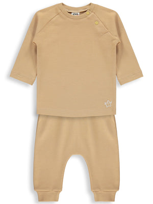 Civil Baby Yıldız Nakışlı 3-18 Ay Takım - Kahverengi