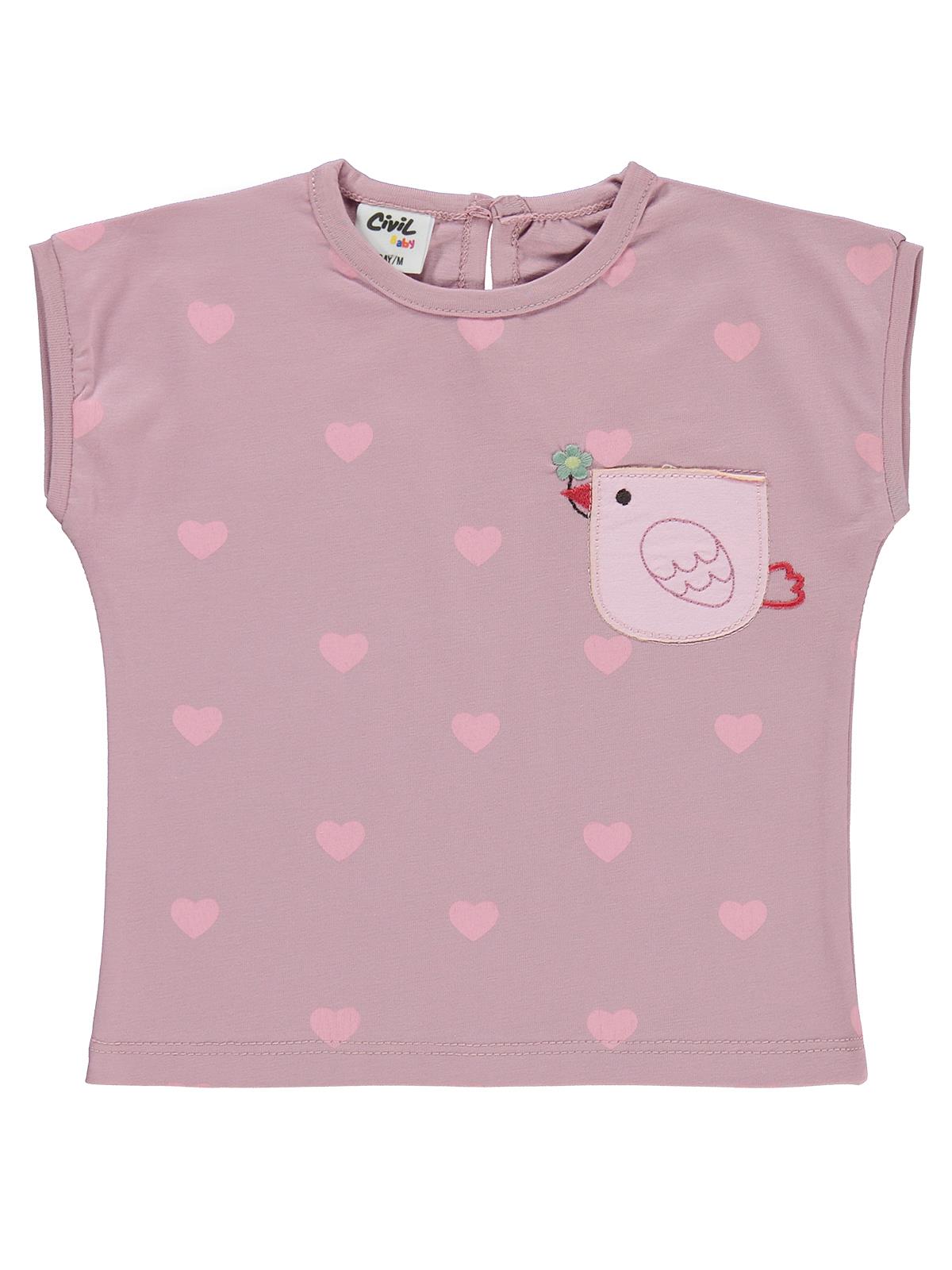Civil Baby Kuş Baskılı 6-18 Ay Takım - Pembe