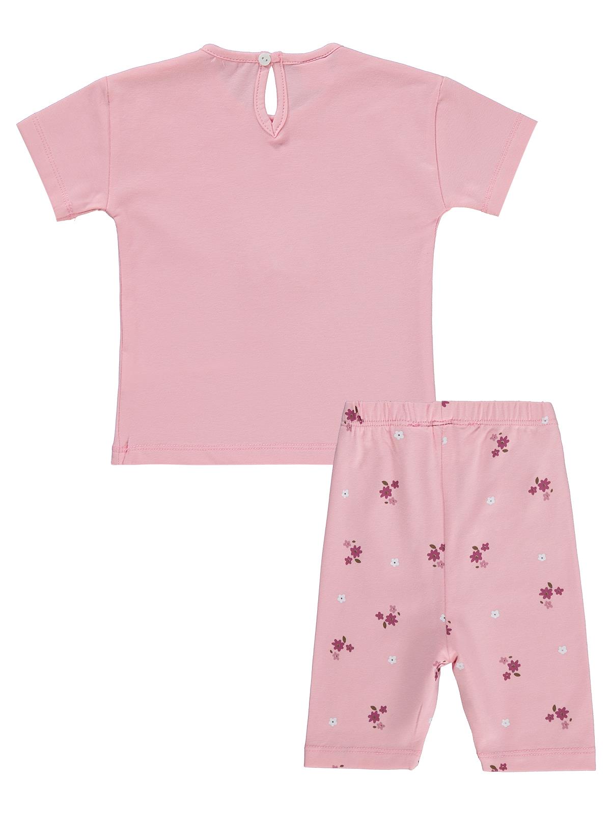 Civil Baby Ayıcık Baskılı Fiyonklu 6-18 Ay Takım - Pembe