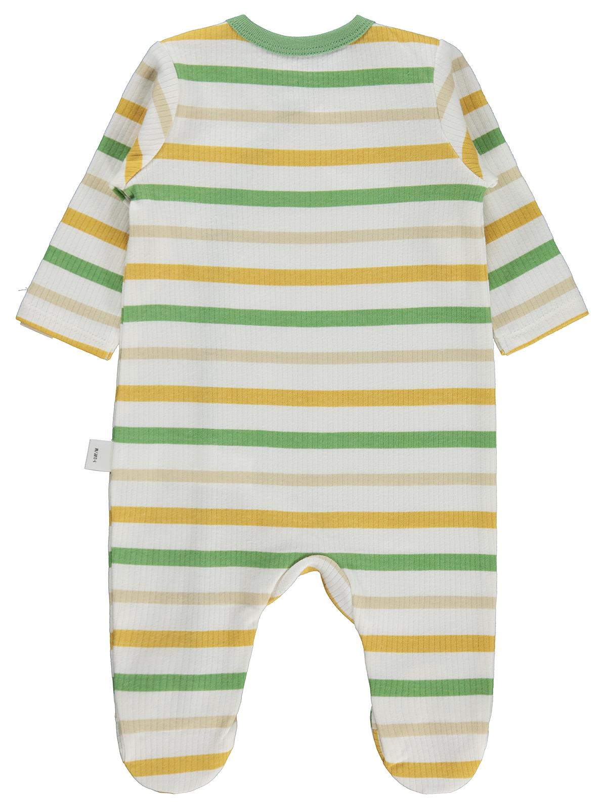 Civil Baby Çizgili 1-9 Ay Tulum - Ekru
