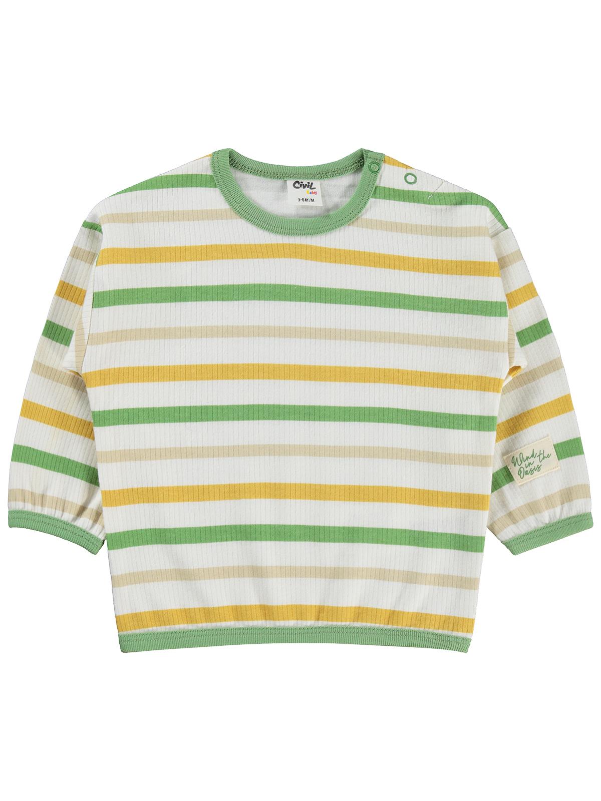Civil Baby Çizgili 3-18 Ay Sweatshirt - Ekru