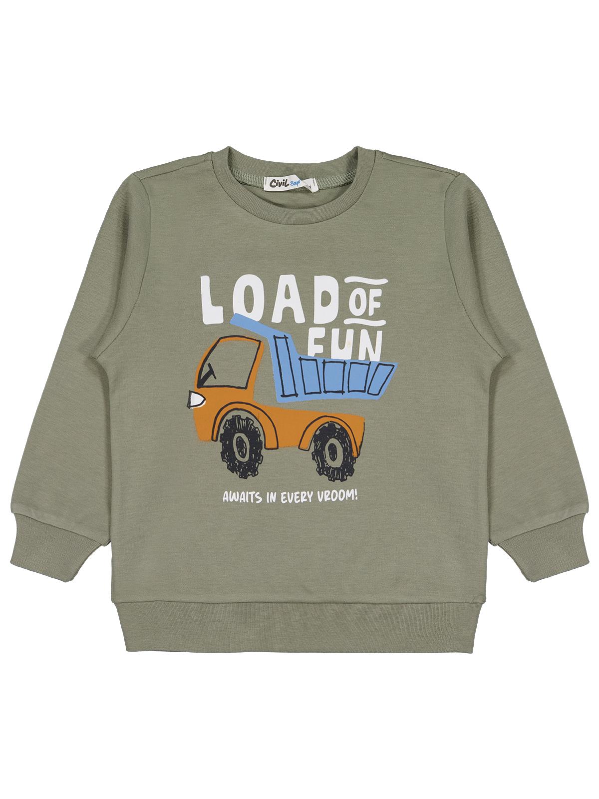 Civil Boys Load Baskılı 2-5 Yaş Sweatshirt  - Haki