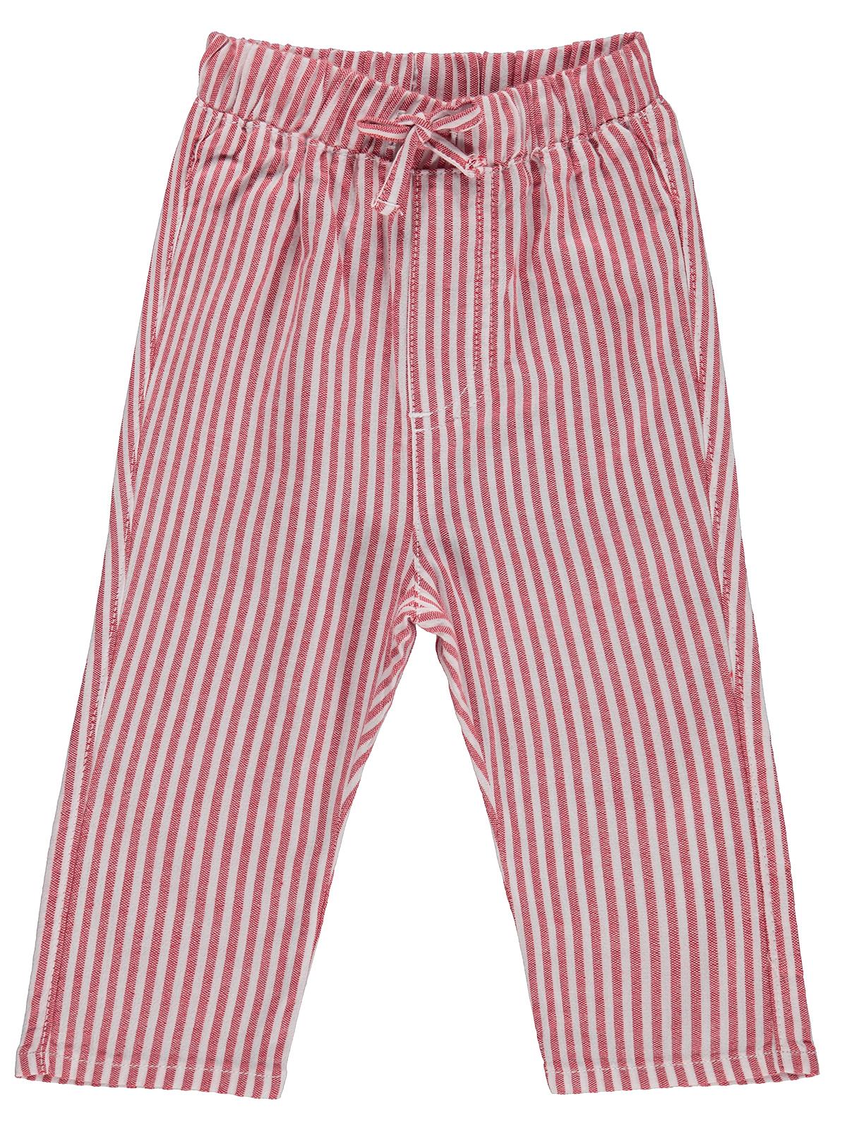 Civil Baby Çizgili 6-18 Ay Pantolon - Kırmızı