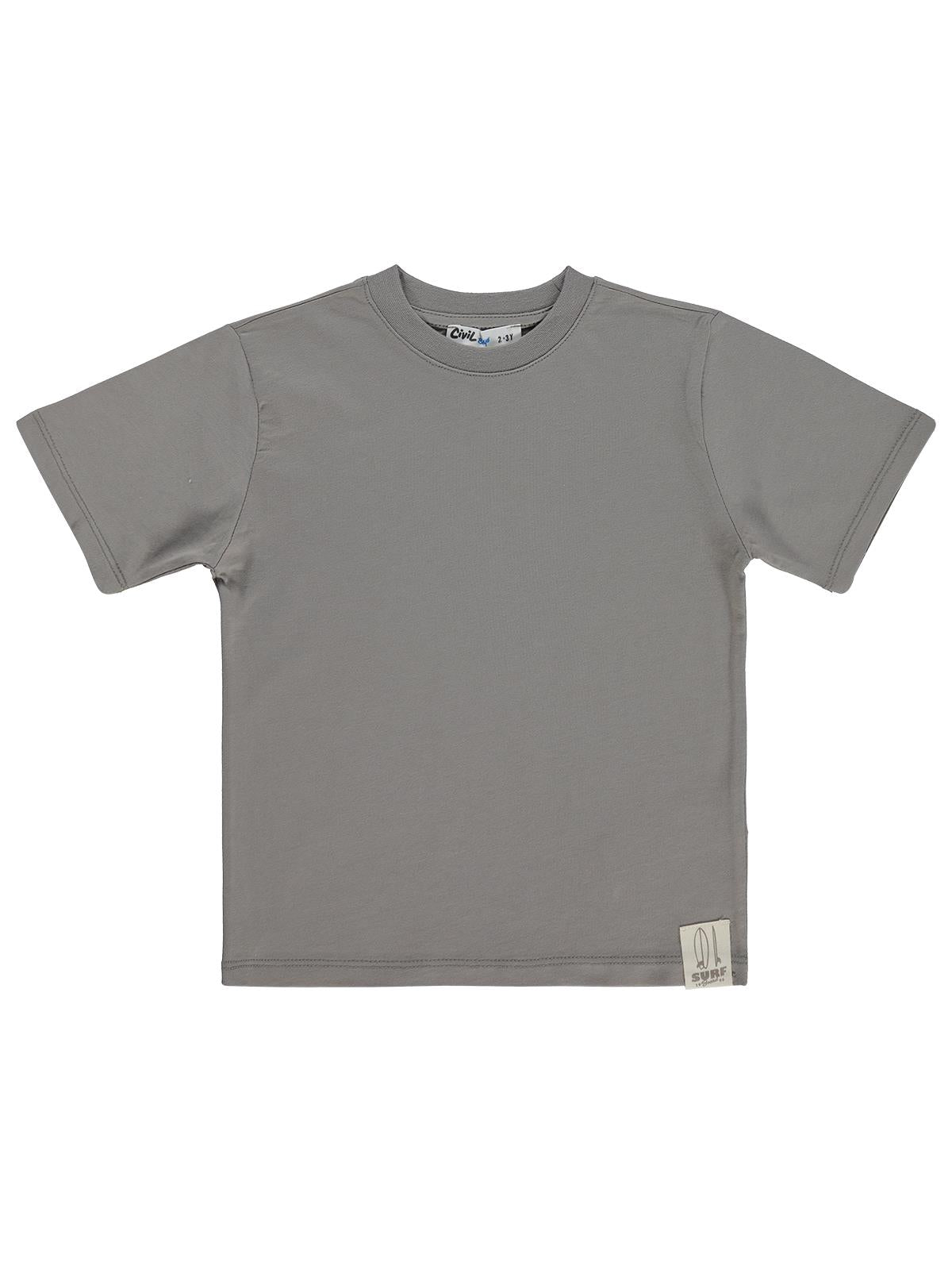 Civil Boys Basic Surf Etiketli 2-5 Yaş Tişört  - Gri