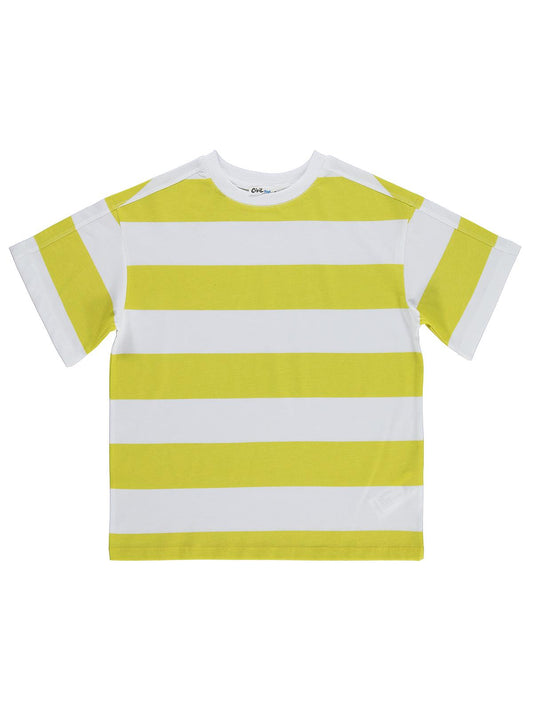 Civil Boys Basic Çizgili 6-9 Yaş Tişört - Sarı