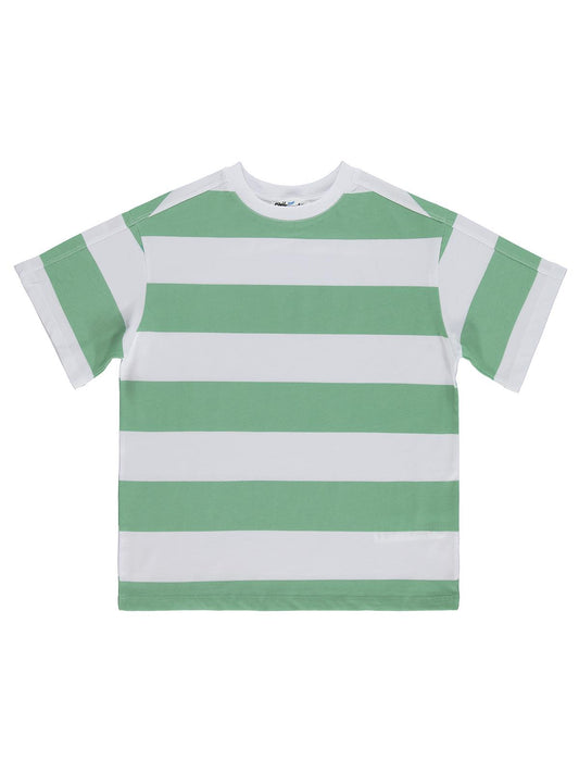 Civil Boys Basic Çizgili 6-9 Yaş Tişört - Yeşil